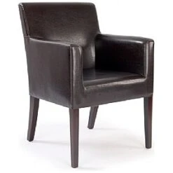 Cambridge Chocolate Leather Look Armchair