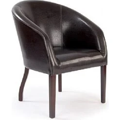 Devon Chocolate Leather Look Armchair
