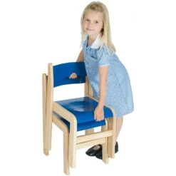Primary Wooden Stacking Chairs (Pack Of 2)
