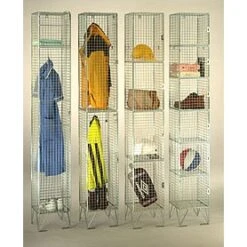 Electroplated Zinc Finish Wire Mesh Lockers Without Doors
