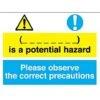 (_ _ _ _ _ )Is A Potential Hazard Please Observe The Correct Precautions