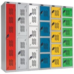 Perforated Door Lockers WIth ActiveCoat