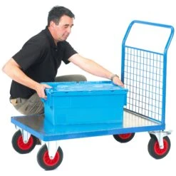 Fort Galvanised Deck Platform Truck With Single Mesh End
