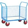 Fort Galvanised Deck Platform Truck With 3 Mesh Sides