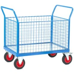 Fort Galvanised Deck Platform Truck With Mesh Sides