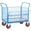 Fort Galvanised Deck Platform Truck With Mesh Sides And Half Drop Side