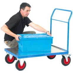 Fort Galvanised Desk Platform Truck Single Bar End