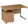 NEXT DAY Solar Rectangular Cantilever Desks With Mobile Pedestal