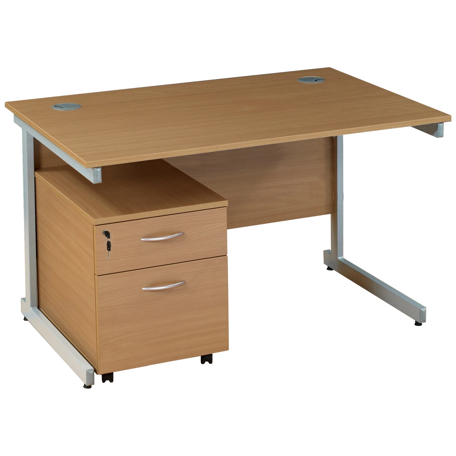 NEXT DAY Solar Rectangular Cantilever Desks With Mobile Pedestal 1 NEXT DAY Solar Rectangular Cantilever Desks With Mobile Pedestal