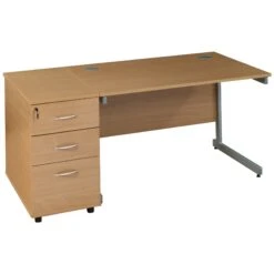 NEXT DAY Solar Rectangular Cantilever Desks With Desk High Pedestal