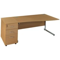 NEXT DAY Solar Wave Cantilever Desks With Desk High Pedestal