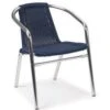 Aluminium Wicker Armchair Blue