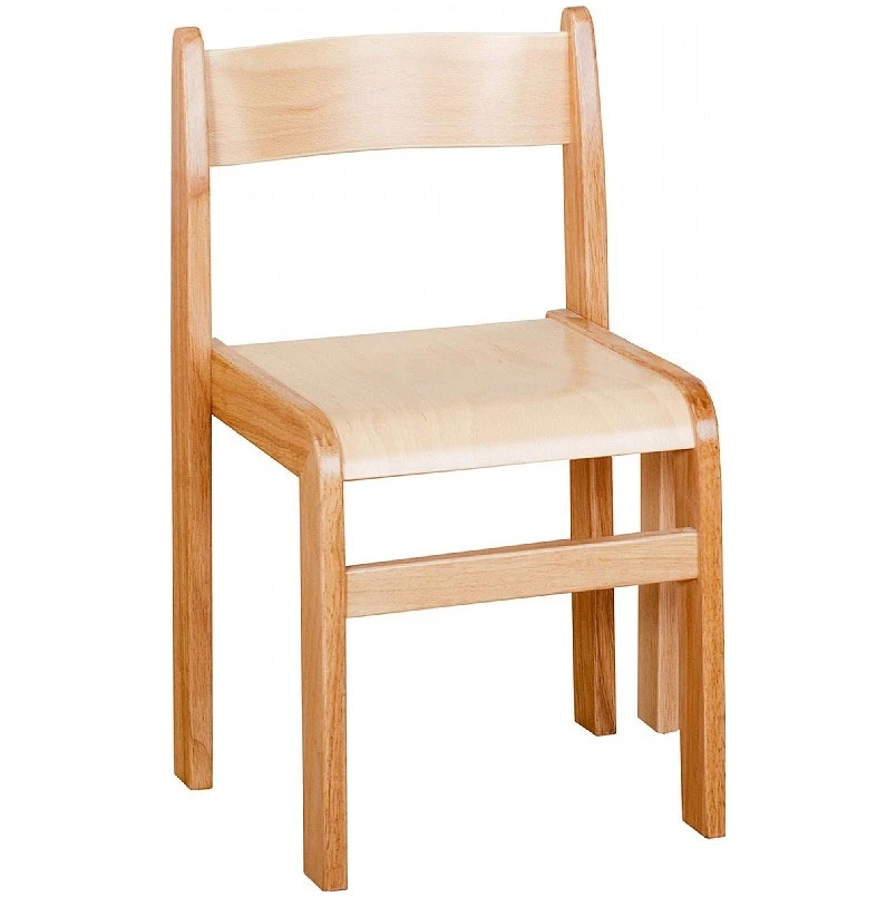 Natural Wooden Stacking Chairs (Pack Of 2) 1 Natural Wooden Stacking Chairs (Pack Of 2)
