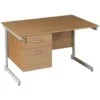 Solar Cantilever Rectangular Desks With Single Fixed Pedestal