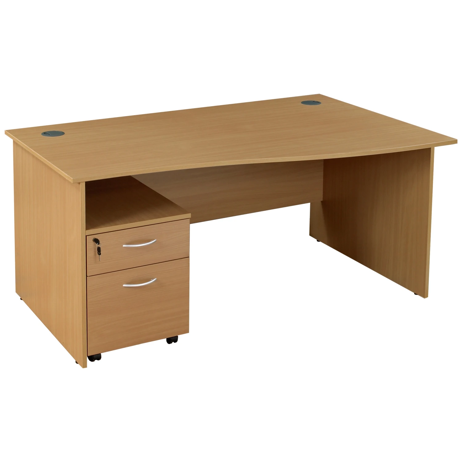 Solar Panel End Wave Desks With Mobile Pedestal 1 Solar Panel End Wave Desks With Mobile Pedestal