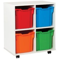 4 Tray Jumbo White Range Storage Unit