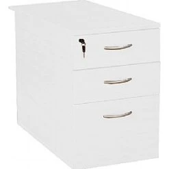 Next Day Vogue White Desk High Pedestals
