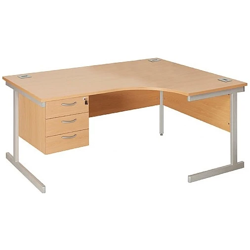 Commerce II Ergonomic Desks With Fixed Pedestal 1 Commerce II Ergonomic Desks With Fixed Pedestal