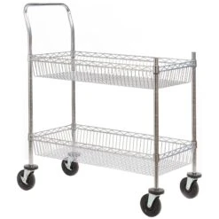 Chrome Plated Wire Tray Trolley