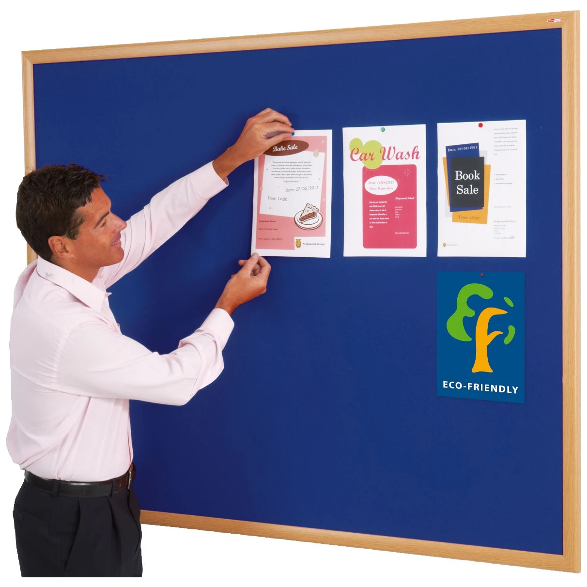 Eco-Friendly Light Oak Framed Noticeboards 1 Eco-Friendly Light Oak Framed Noticeboards