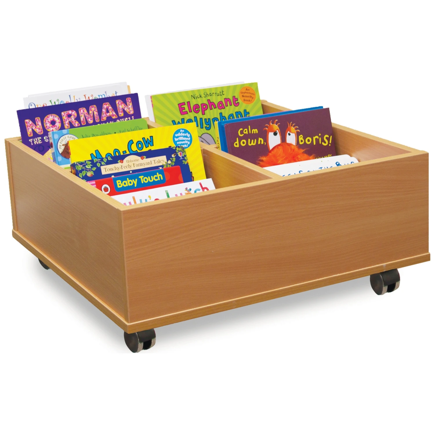 4 Bay Kinderbox Book Storage With Castors 1 4 Bay Kinderbox Book Storage With Castors