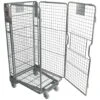 4 Sided Mesh A-Base Nestable Roll Pallets - Zinc Plated