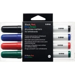 Box Of 4 Assorted Colour Marker Pens