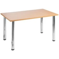 NEXT DAY Unite II Rectangular Chrome Tubular Leg Tables