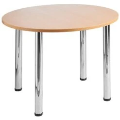 NEXT DAY Unite II Round Chrome Tubular Leg Tables