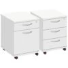Commerce II White Low Mobile Pedestals