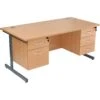 NEXT DAY Karbon K1 Rectangular Cantilever Office Desks With Double Fixed Pedestals