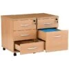NEXT DAY Karbon Mobile Under Desk Wooden Pedestals
