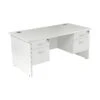 NEXT DAY Karbon K2 Rectangular Panel End Office Desks With Double Fixed Pedestals