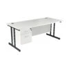 NEXT DAY Karbon K3 Rectangular Deluxe Cantilever Desk With Single Fixed Pedestal