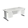 NEXT DAY Karbon K3 Rectangular Deluxe Cantilever Desk With Double Fixed Pedestals