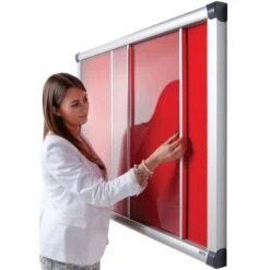 Eco-Sound Acrylic Sliding Door Tamperproof Blazemaster Noticeboards