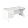 NEXT DAY Karbon K4 Rectangular Panel End Desk With Single Fixed Pedestal