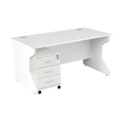 NEXT DAY Karbon K4 Rectangular Panel End Desk With Mobile Pedestal