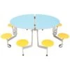 Oval Graduate 8 Seat Folding Dining Units With Stools