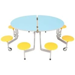 Oval Graduate 8 Seat Folding Dining Units With Stools