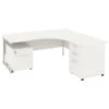 Next Day Vogue White Ergonomic Cantilever Desks With Desk High & Mobile Pedestal