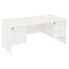 Next Day Vogue White Rectangular Panel End Desks With Double Fixed Pedestals