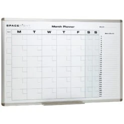 Monthly Planner Marked Magnetic Whiteboard