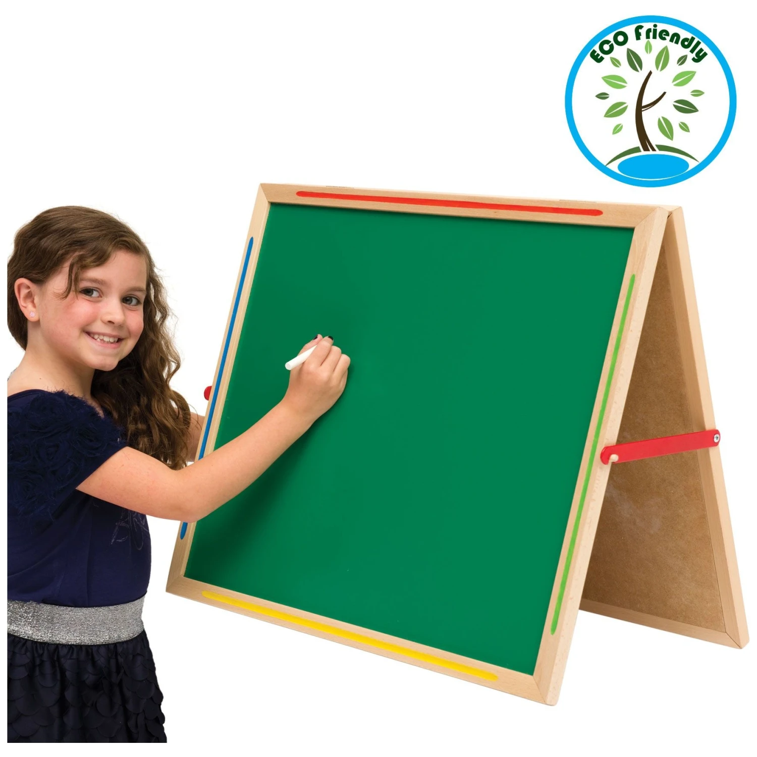 Little Acorns Solid Wood Share 'N' Write Desktop Whiteboard / Chalkboards 1 Little Acorns Solid Wood Share 'N' Write Desktop Whiteboard / Chalkboards