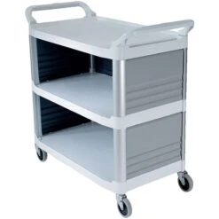 Rubbermaid X-tra Utility Trolley Partially Closed With 3 Shelves