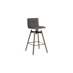 Dark Wood Spin Bar Stool
