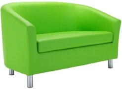 NEXT DAY Collage Vinyl Tub Sofa With Metal Legs