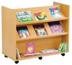 Double Sided Angled Library Bookcase