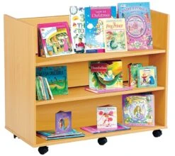 Double Sided Straight Library Bookcase