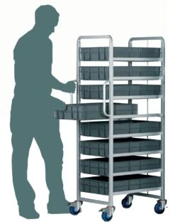 8 Tier Euro Container Trolley To Suit Up To 120mm High Containers